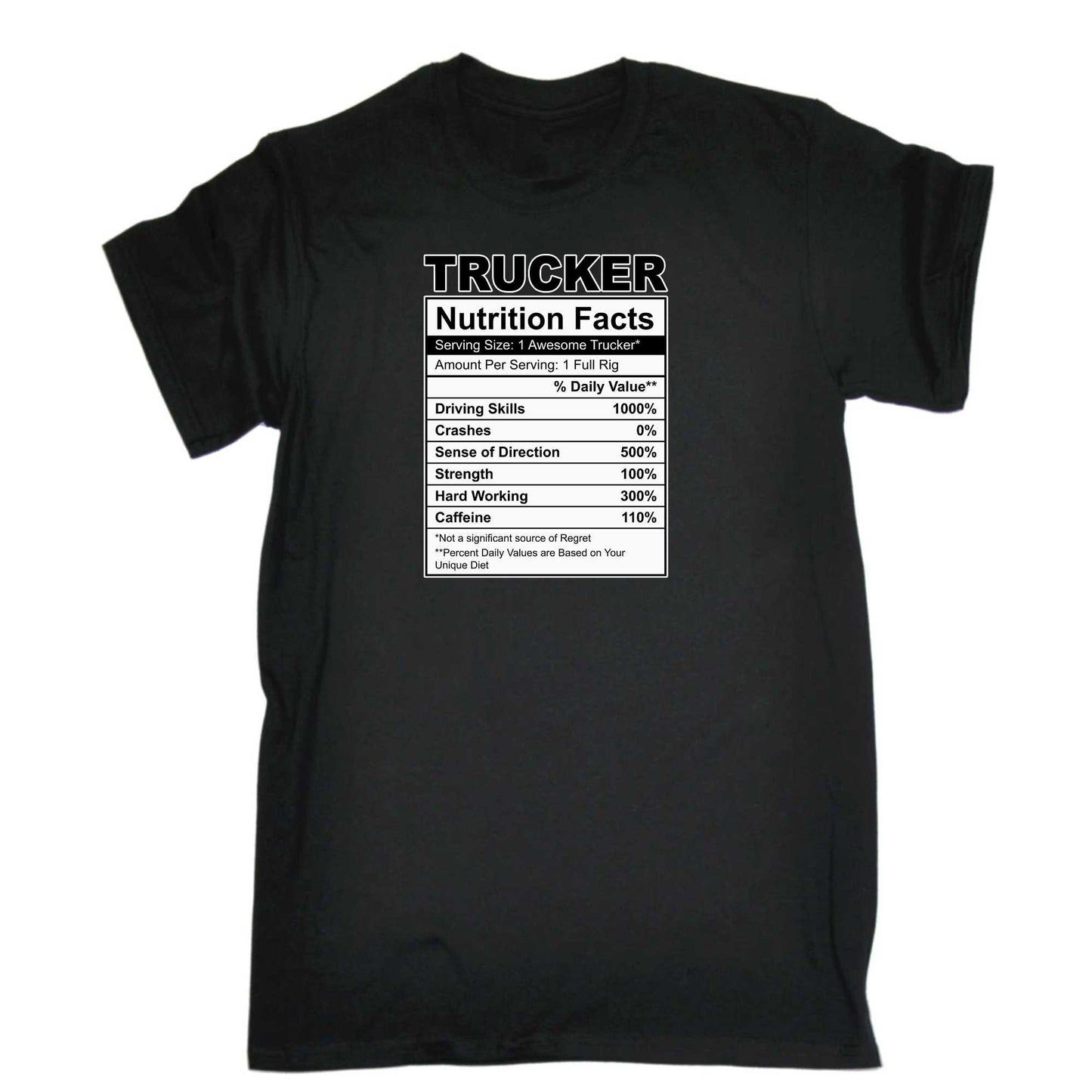 Trucker Nutrition Facts Truck Driver - Mens 123t Funny T-Shirt Tshirts