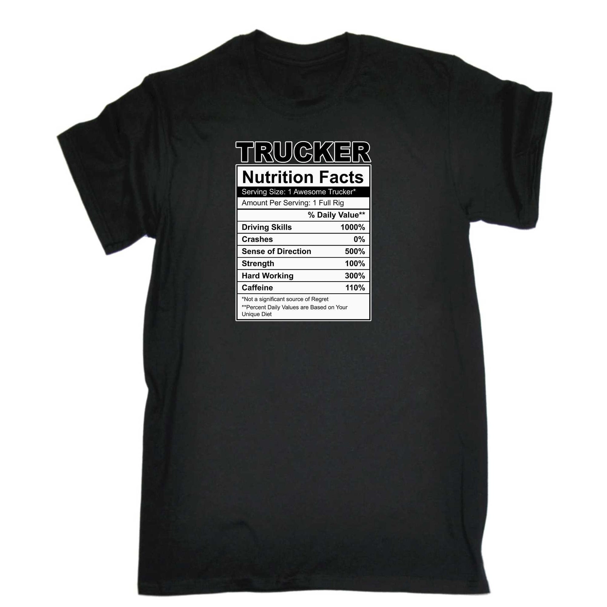 Trucker Nutrition Facts Truck Driver - Mens 123t Funny T-Shirt Tshirts