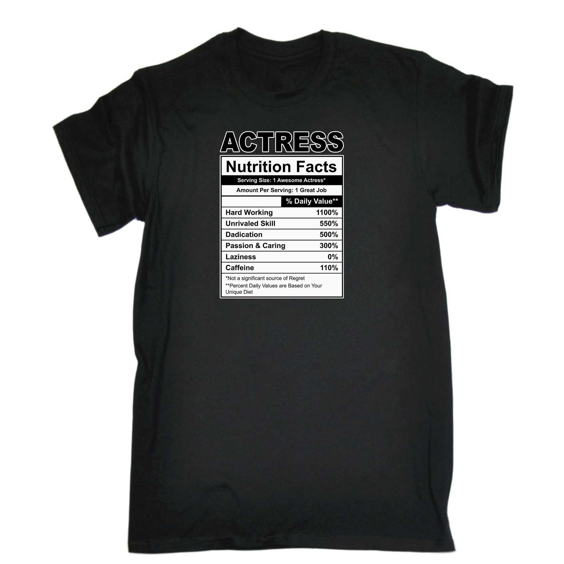 Actress Nutrition Facts - Mens 123t Funny T-Shirt Tshirts
