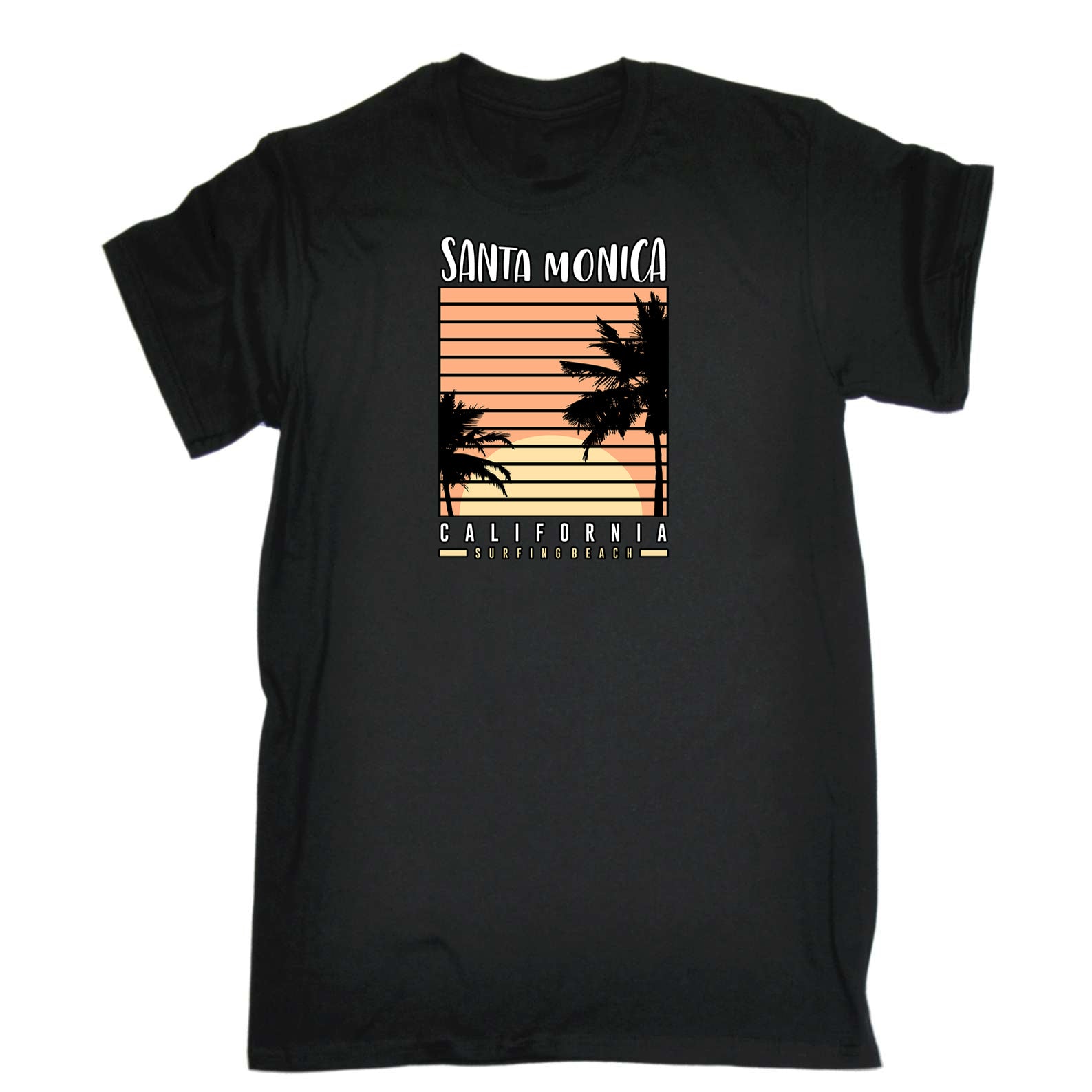 Santa Monica California Surfing Surf - Mens 123t Funny T-Shirt Tshirts