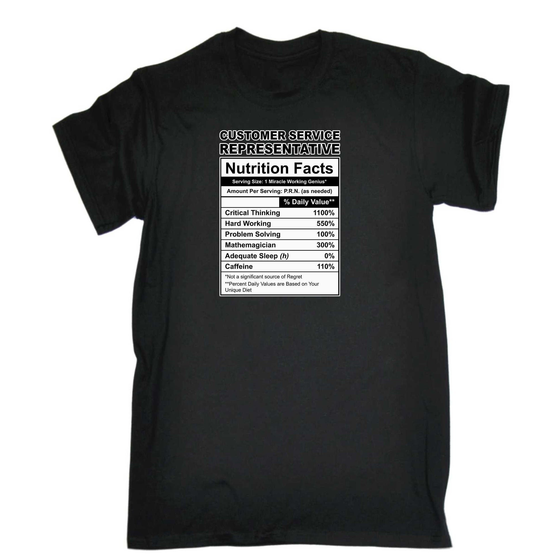 Customer Service Representative Nutrition Facts - Mens 123t Funny T-Shirt Tshirts