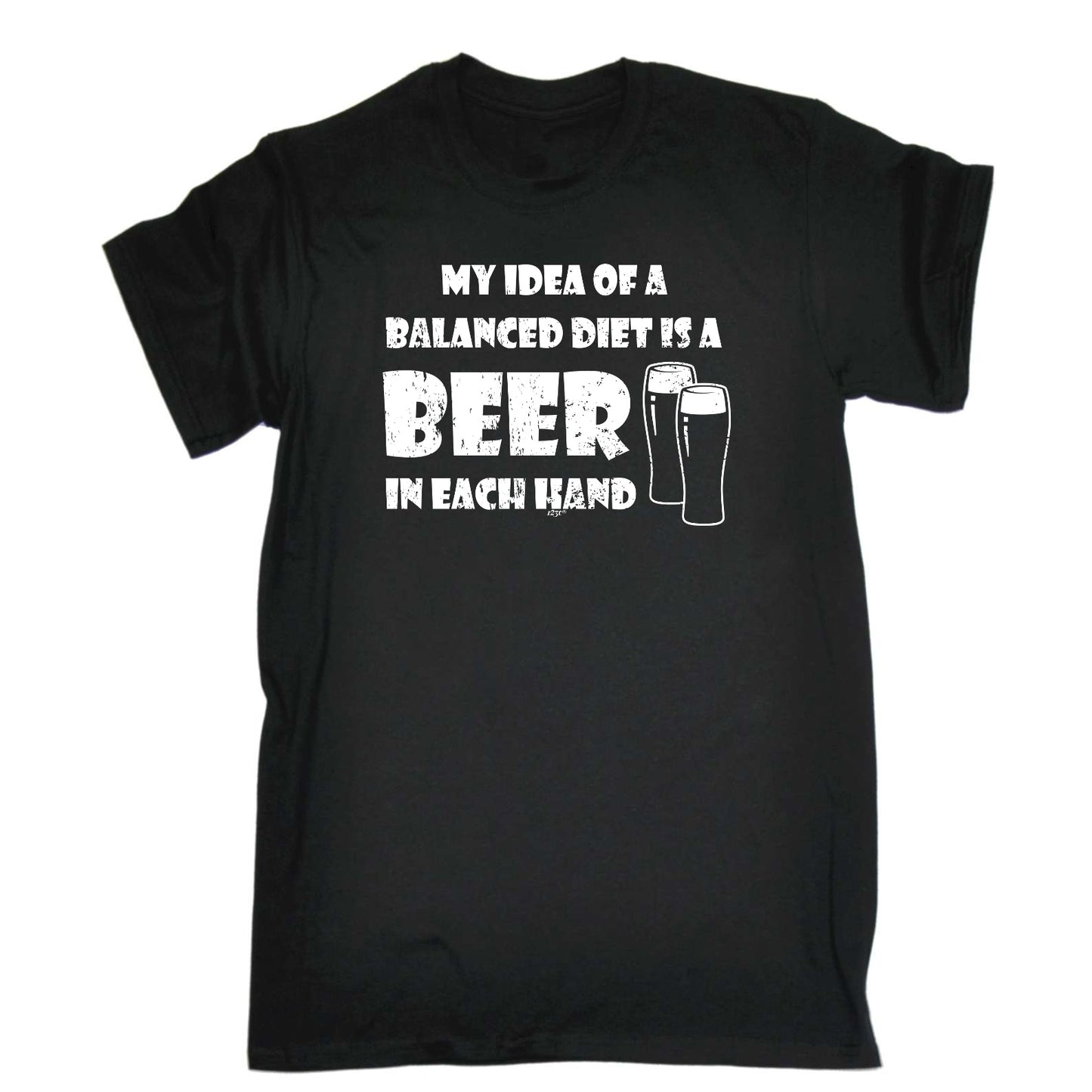 Balanced Diet Is A Beer Each Hand - Mens Funny T-Shirt Tshirts