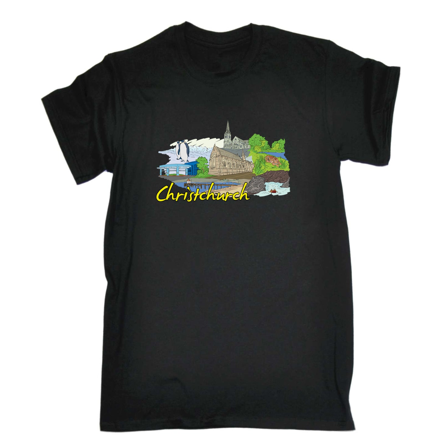 Christchurch New Zealand Country Flag Destination - Mens 123t Funny T-Shirt Tshirts
