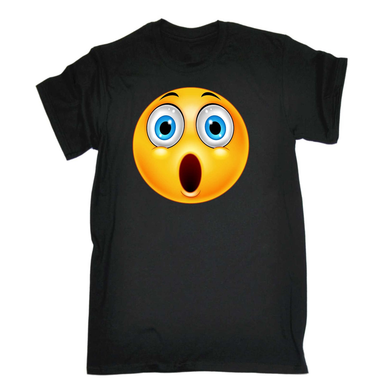 Surprised Emoticon Smile Face Icon - Mens 123t Funny T-Shirt Tshirts
