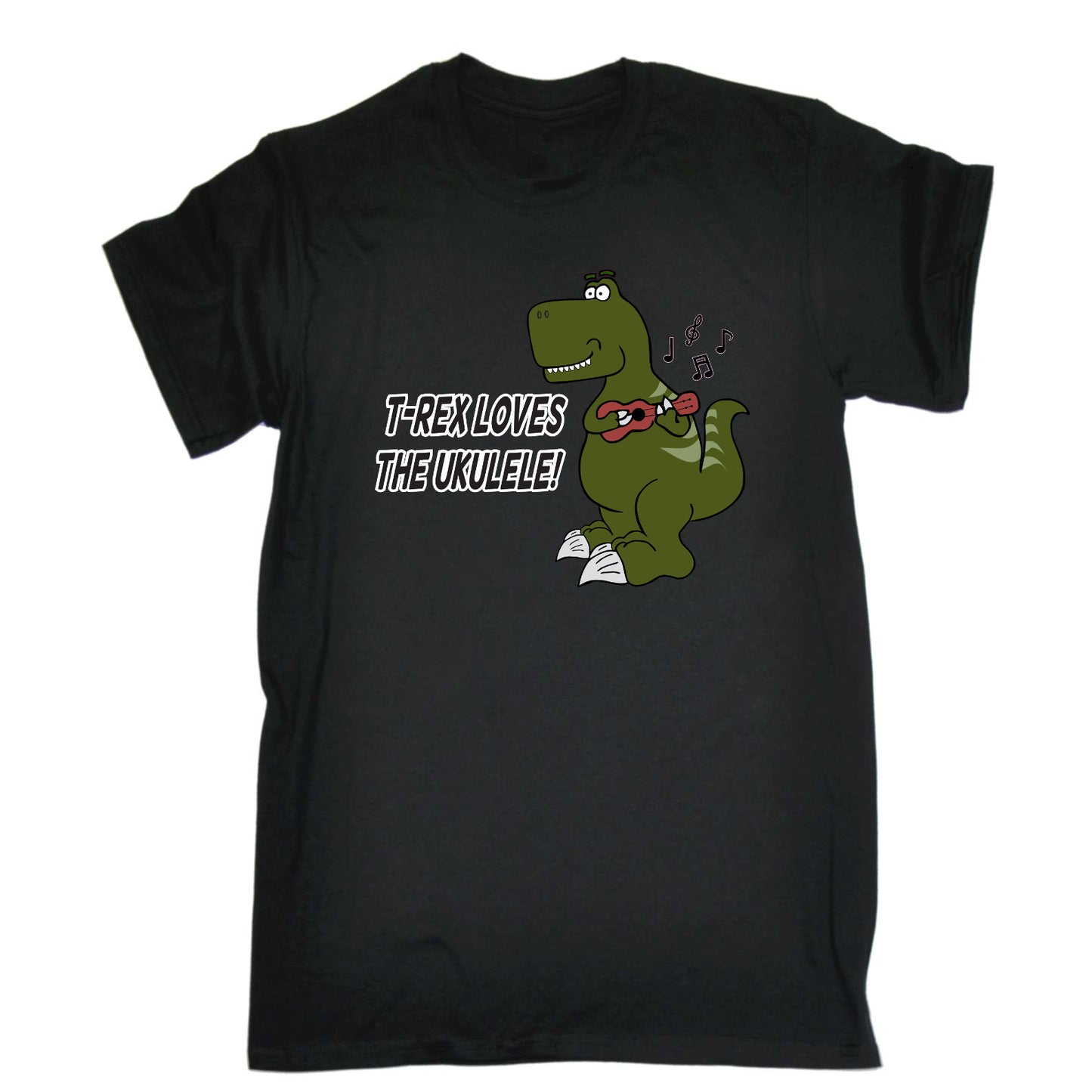 Trex Loves Ukulele Dinosaur - Mens Funny T-Shirt Tshirts