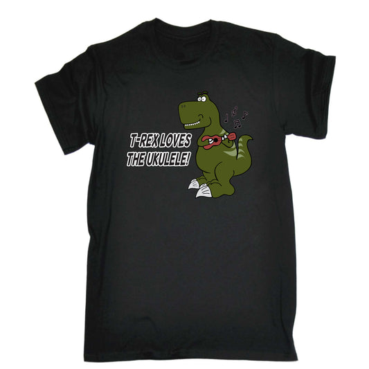 Trex Loves Ukulele Dinosaur - Mens Funny T-Shirt Tshirts