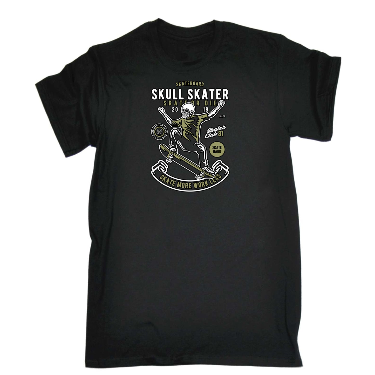Skull Skater Skateboard - Mens 123t Funny T-Shirt Tshirts