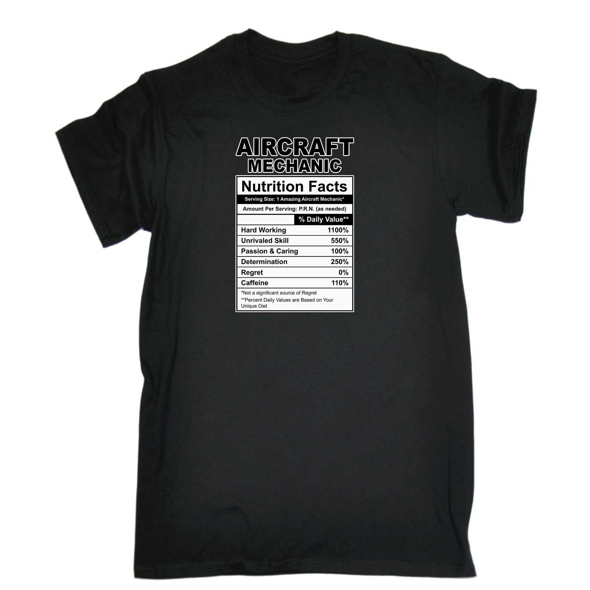 Aircraft Mechanic Nutrition Facts - Mens 123t Funny T-Shirt Tshirts
