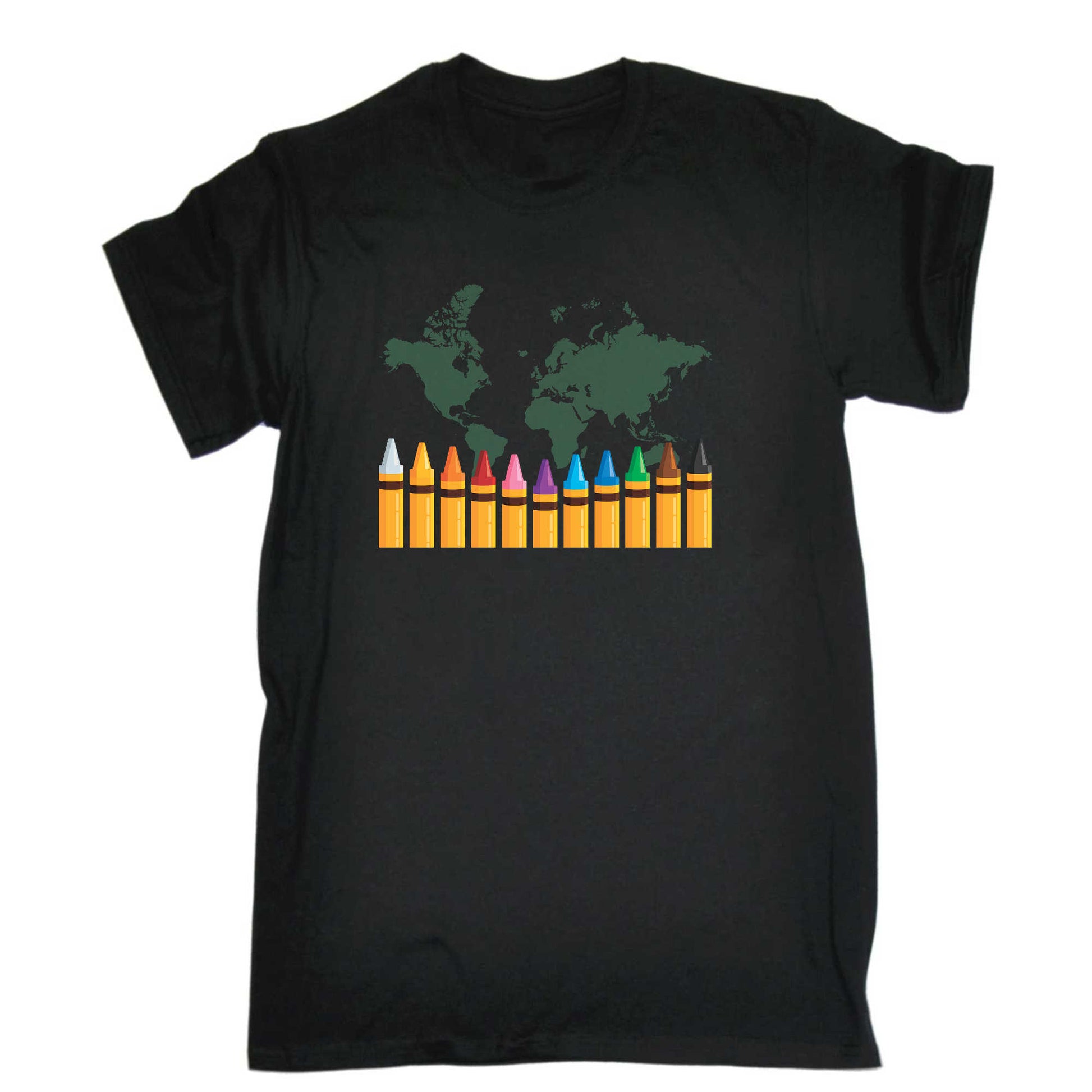 World Crayon Day Book School Teacher - Mens 123t Funny T-Shirt Tshirts