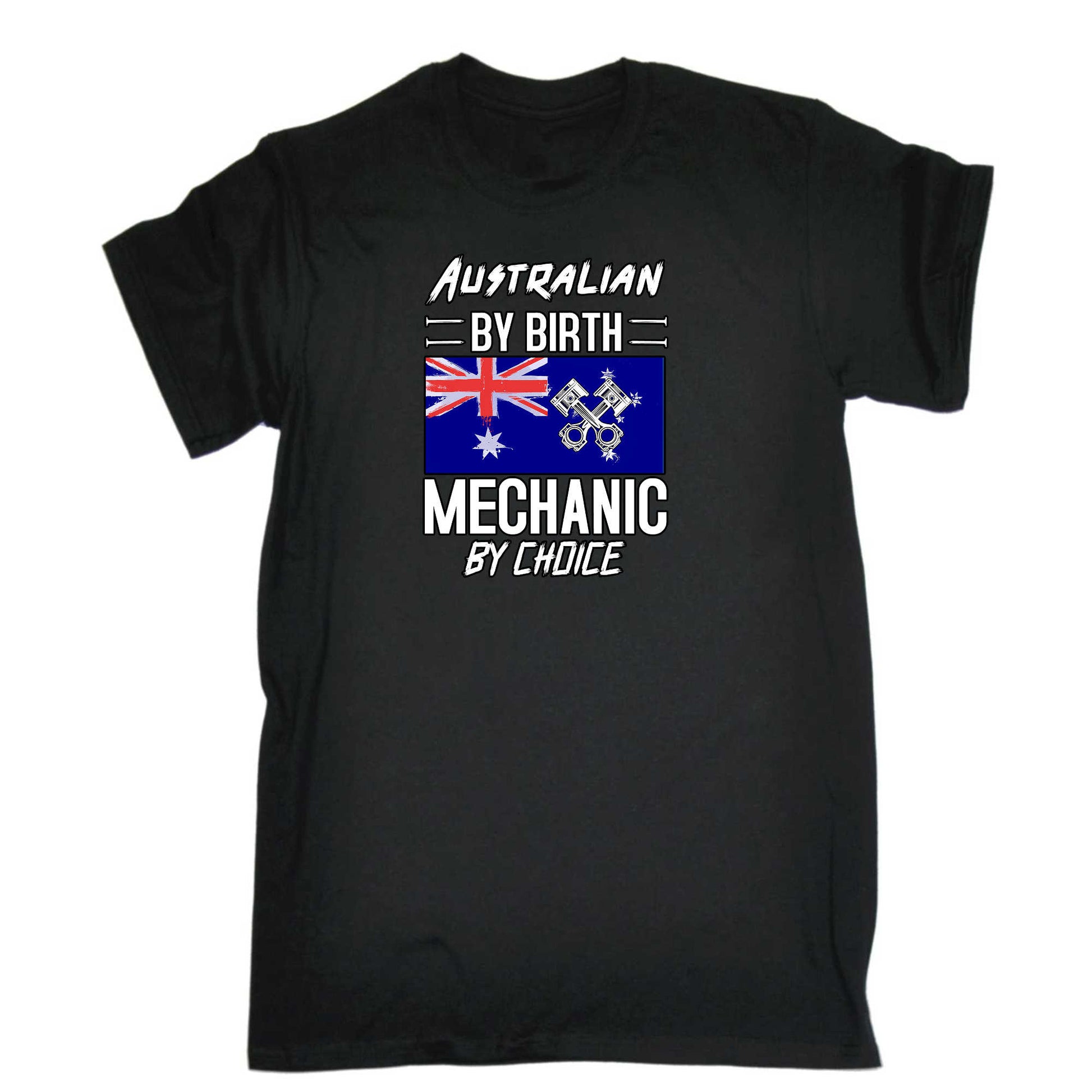 Australian Flag By Birth Mechanic - Mens 123t Funny T-Shirt Tshirts