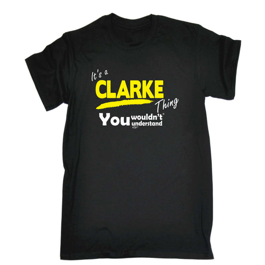 Clarke V1 Surname Thing - Mens Funny T-Shirt Tshirts