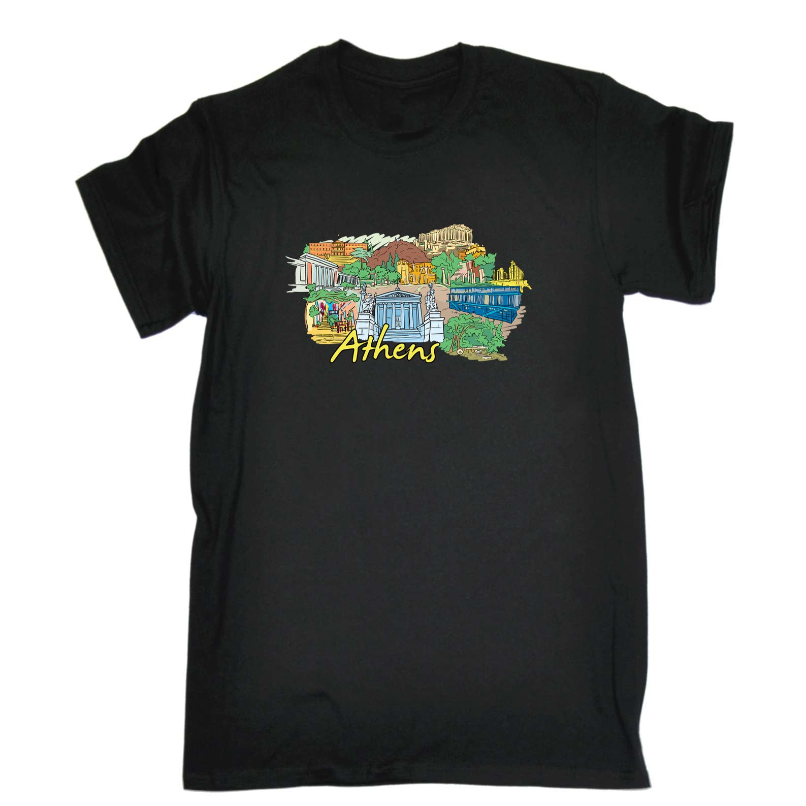 Arthens Greece Country Flag Destination - Mens 123t Funny T-Shirt Tshirts