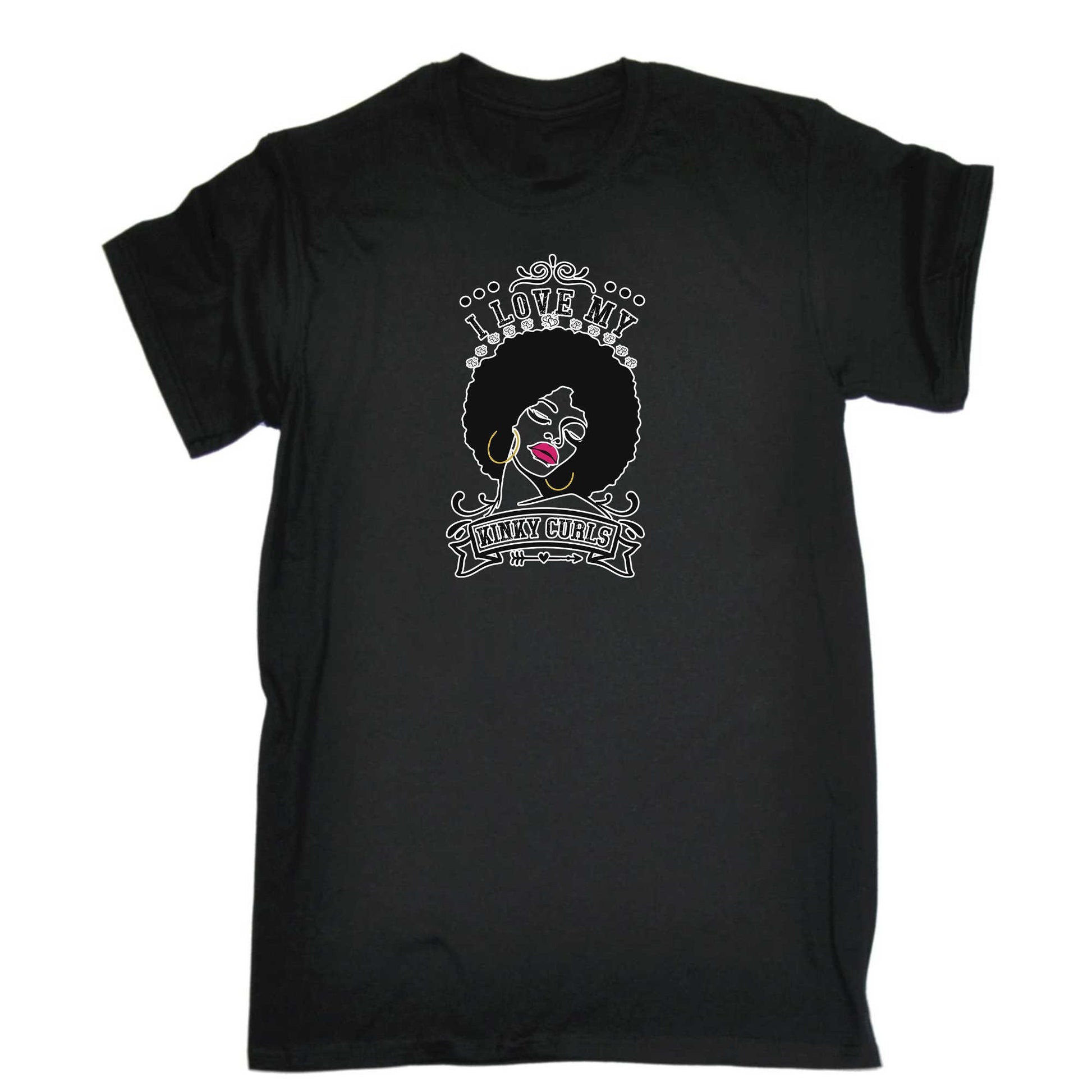 I Love My Kinky Curls Afro - Mens 123t Funny T-Shirt Tshirts