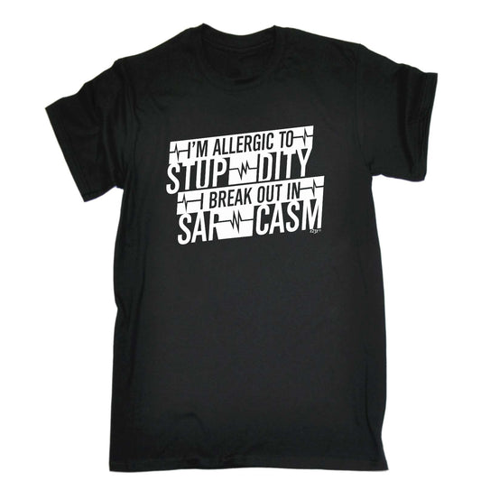 Im Allergic To Stupidity Break Out - Mens Funny T-Shirt Tshirts
