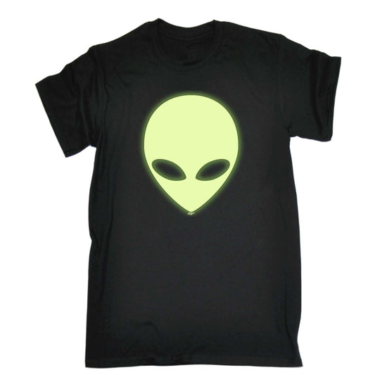 Alien Head Glow In The Dark - Mens Funny T-Shirt Tshirts