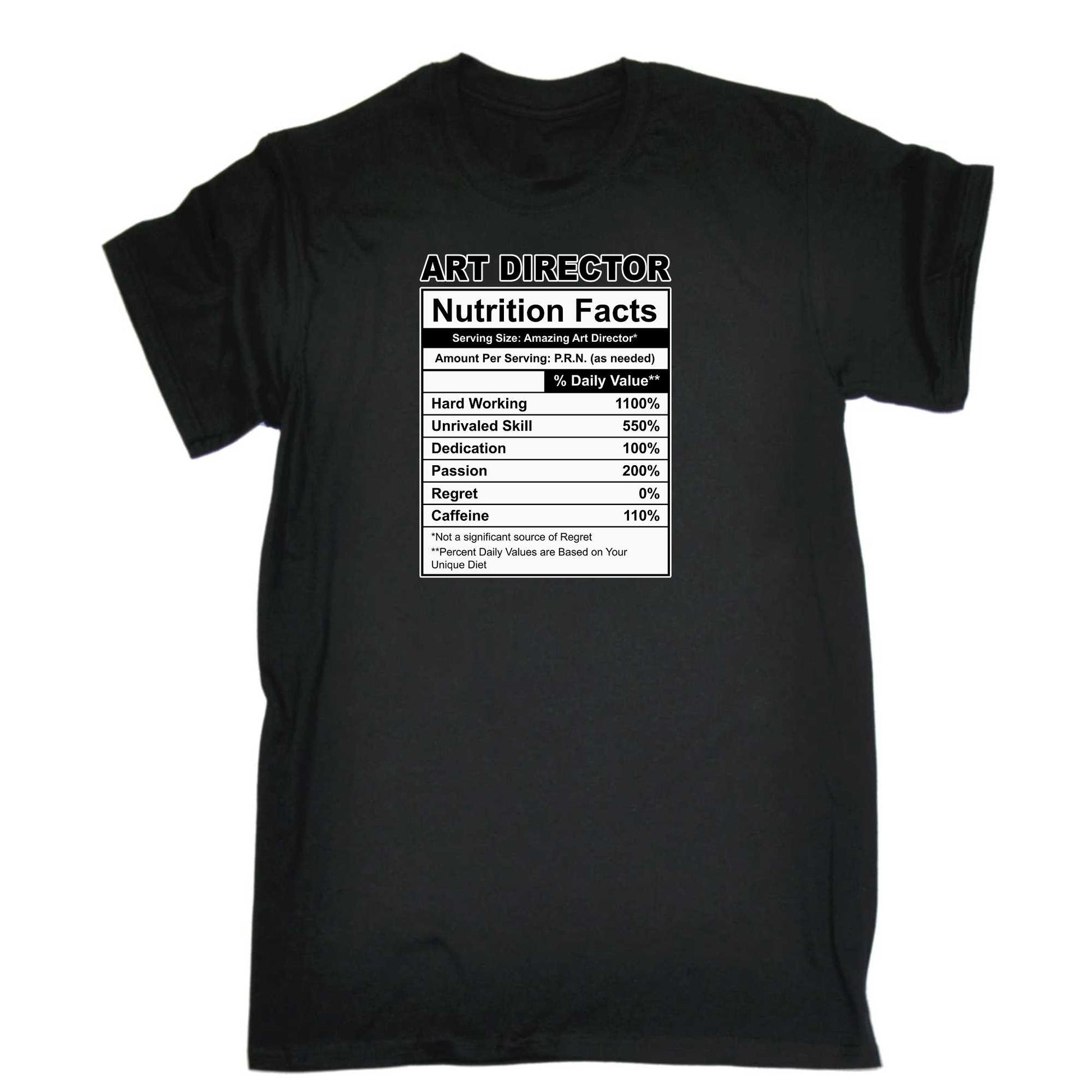 Art Director Nutrition Facts - Mens 123t Funny T-Shirt Tshirts