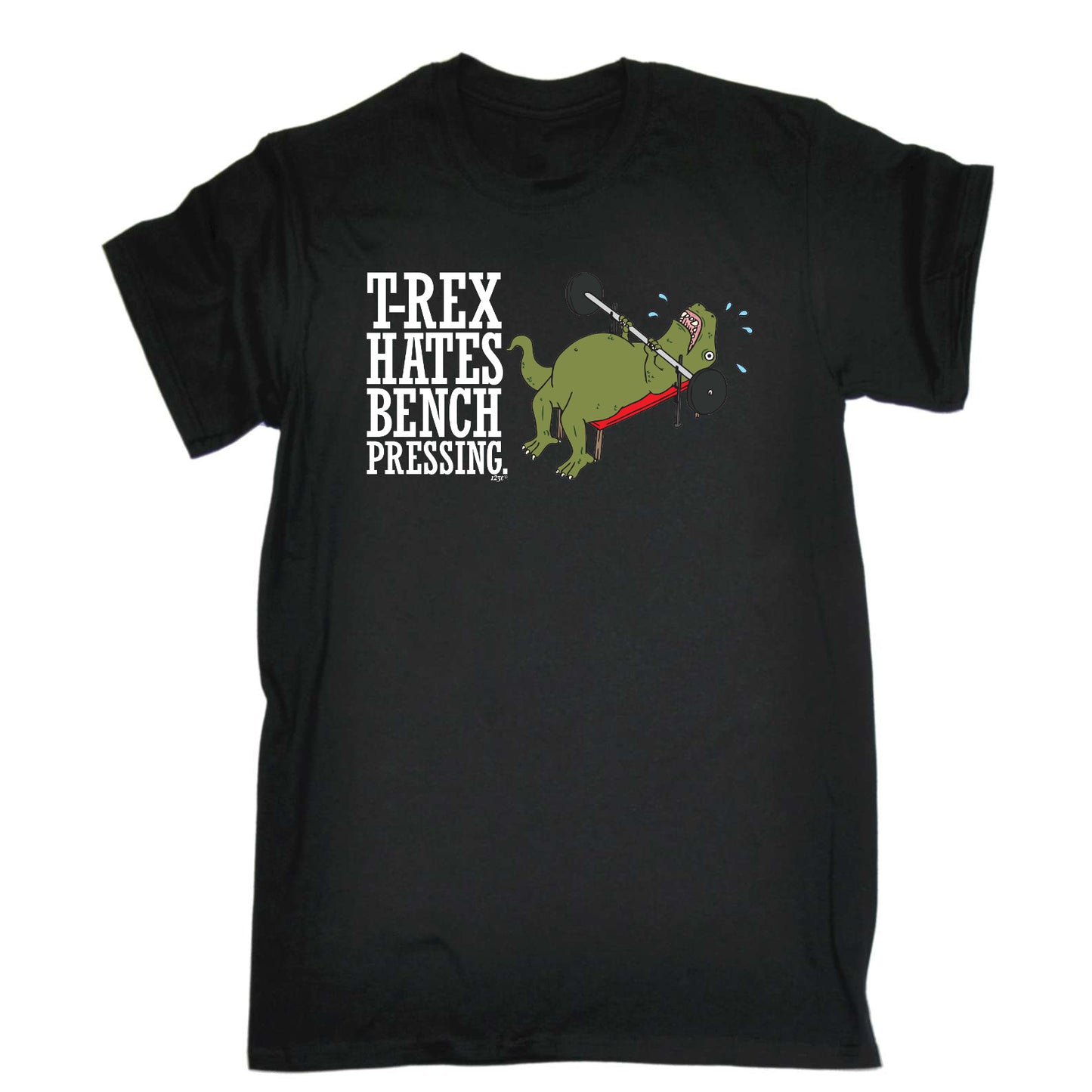 Trex Hates Bench Pressing Dinosaur - Mens Funny T-Shirt Tshirts
