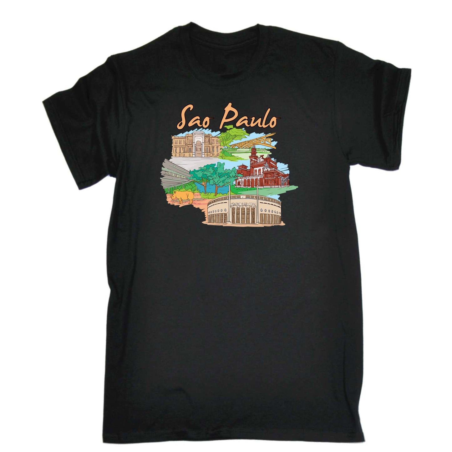 Sao Paulo Brazil Country Flag Destination - Mens 123t Funny T-Shirt Tshirts