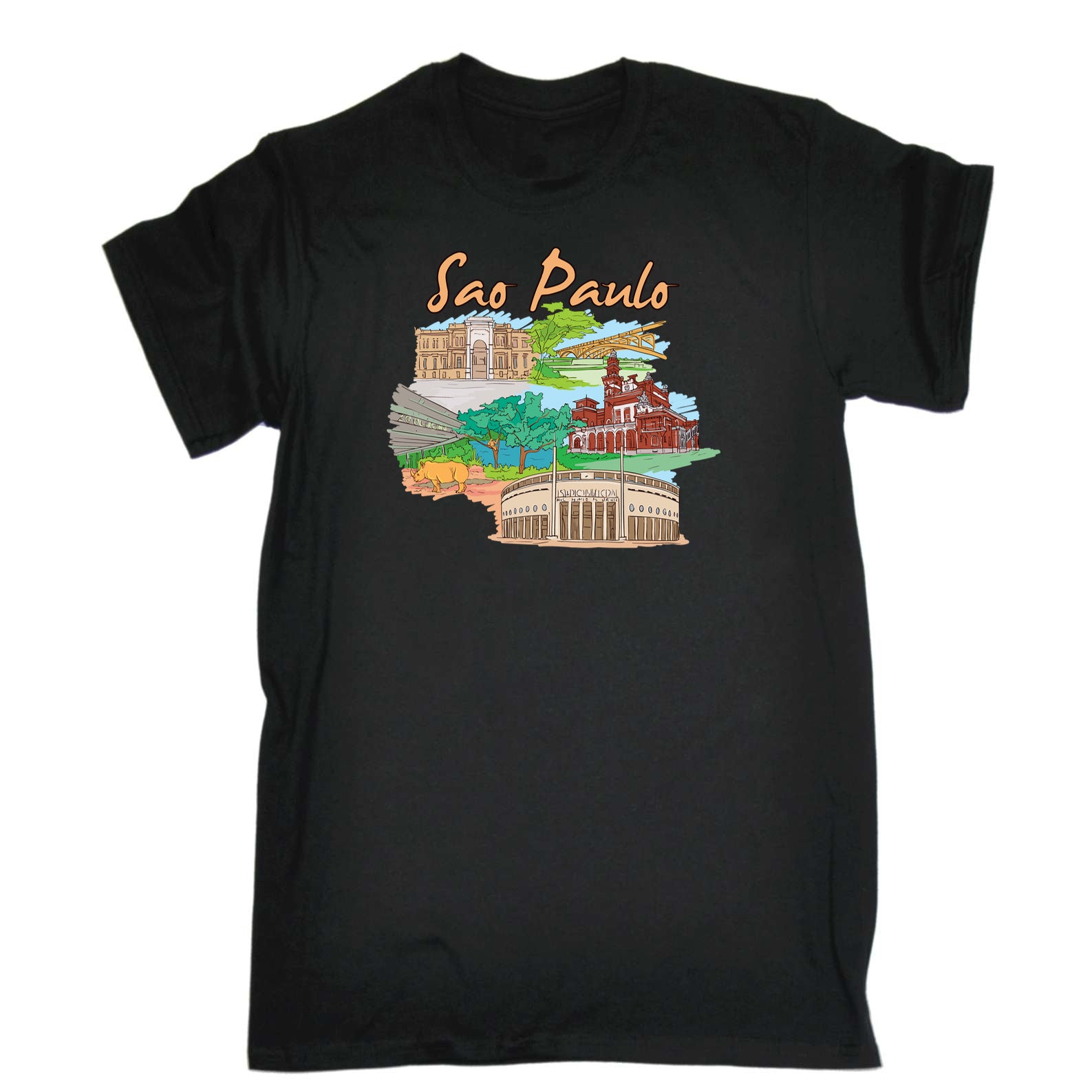 Sao Paulo Brazil Country Flag Destination - Mens 123t Funny T-Shirt Tshirts
