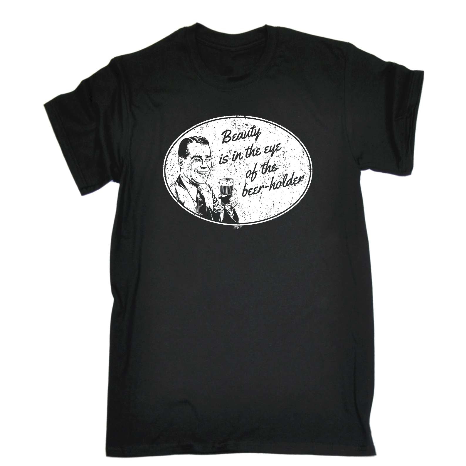 Beauty Eye Beer Holder - Mens Funny T-Shirt Tshirts