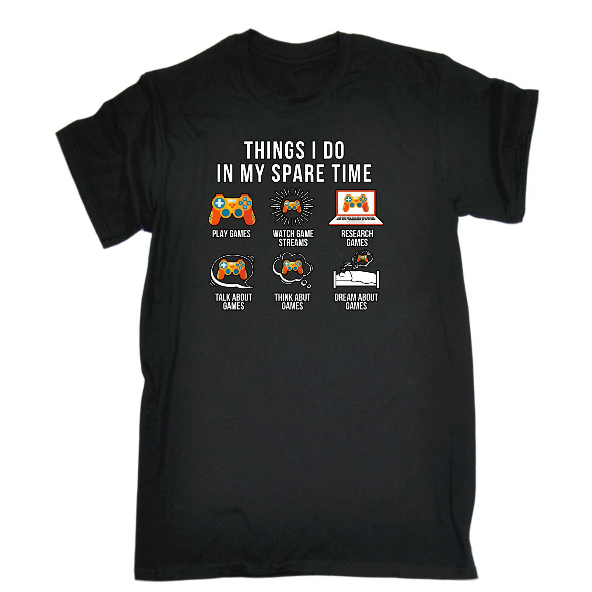 Things I Do In My Spare Time Games Gamer - Mens 123t Funny T-Shirt Tshirts