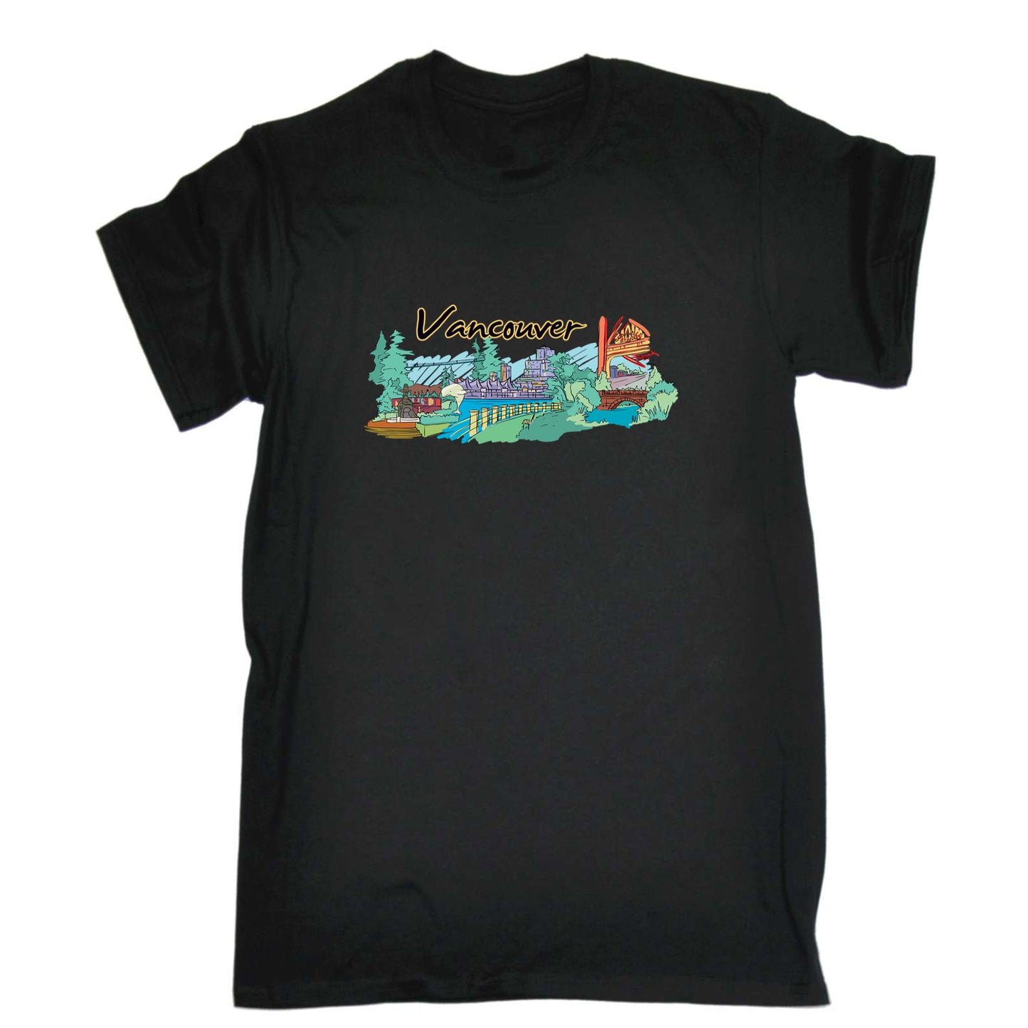 Vancouver Canada Country Flag Destination - Mens 123t Funny T-Shirt Tshirts