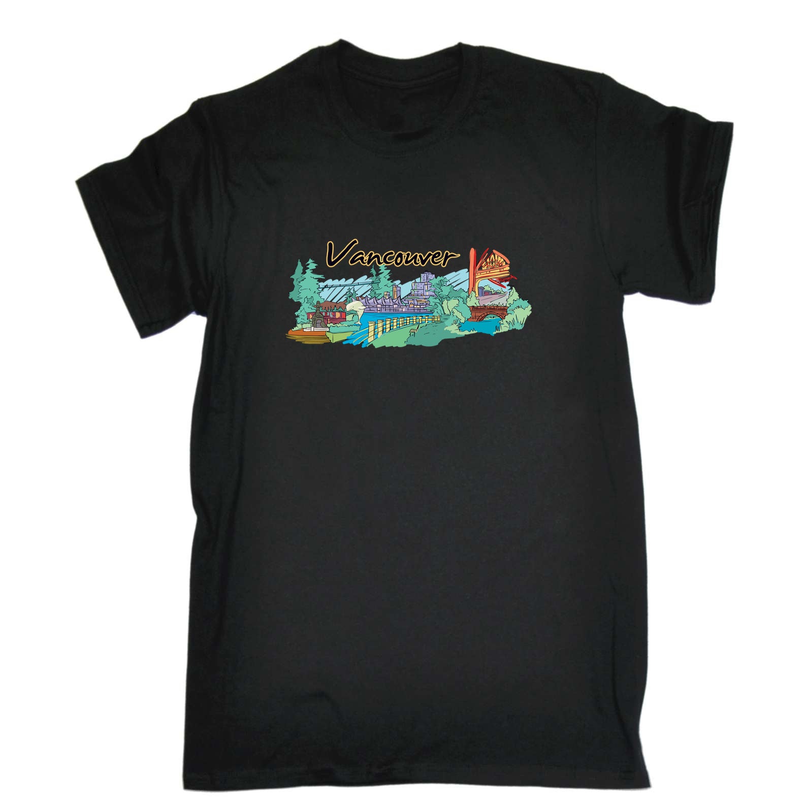 Vancouver Canada Country Flag Destination - Mens 123t Funny T-Shirt Tshirts