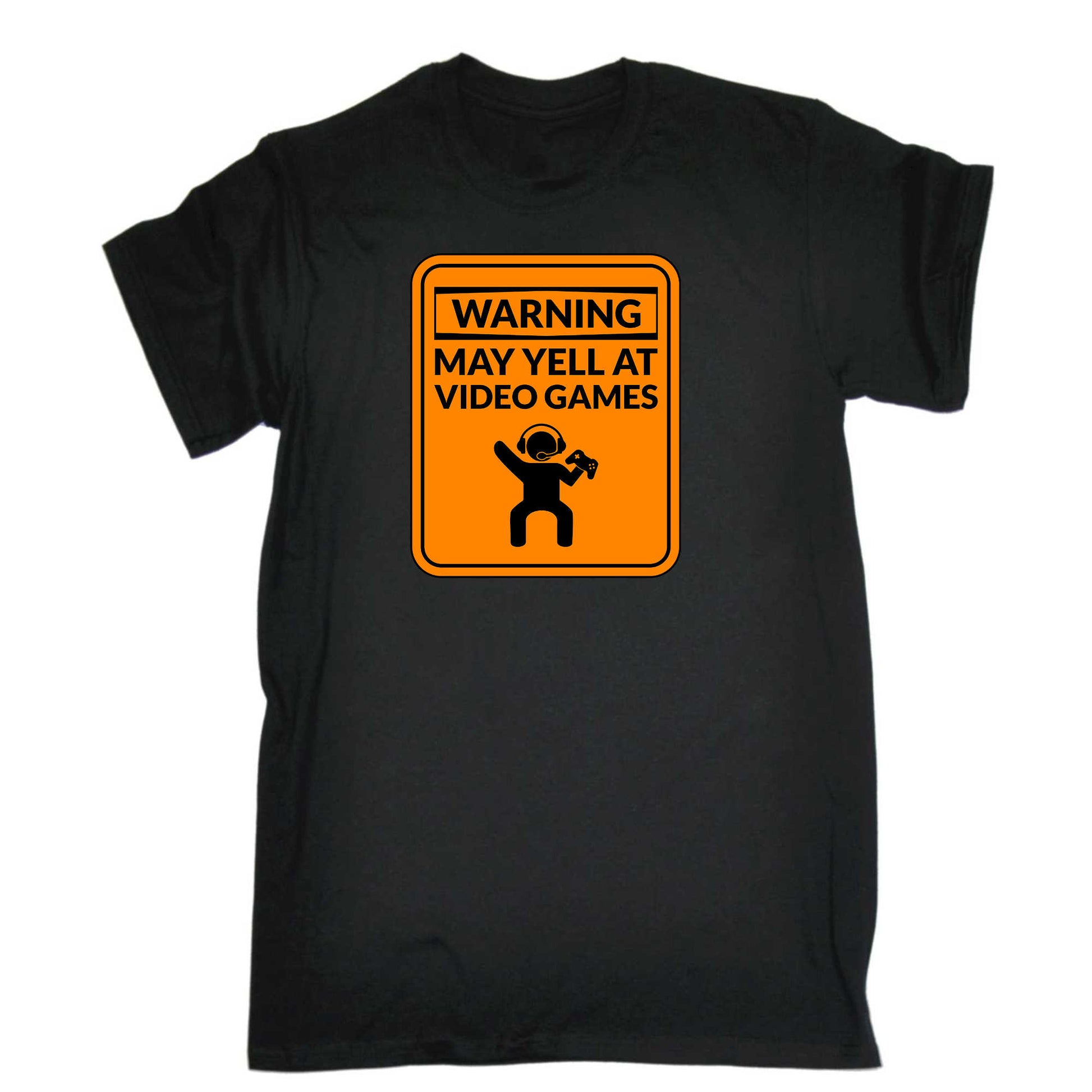 Warning May Yell At Video Games Gamer - Mens 123t Funny T-Shirt Tshirts