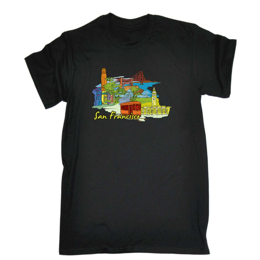 San Francisco California Usa Country Flag Destination - Mens 123t Funny T-Shirt Tshirts
