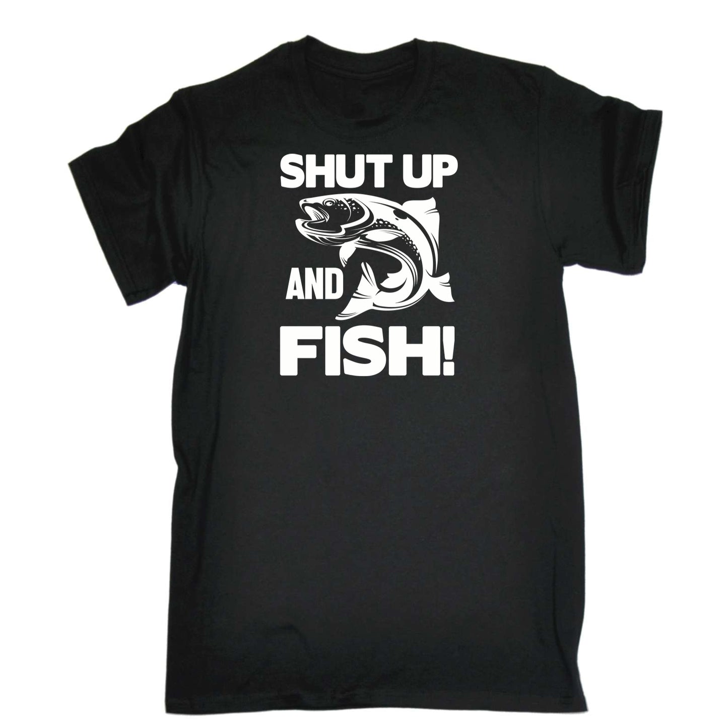 Shut Up And Fish Fishing - Mens 123t Funny T-Shirt Tshirts