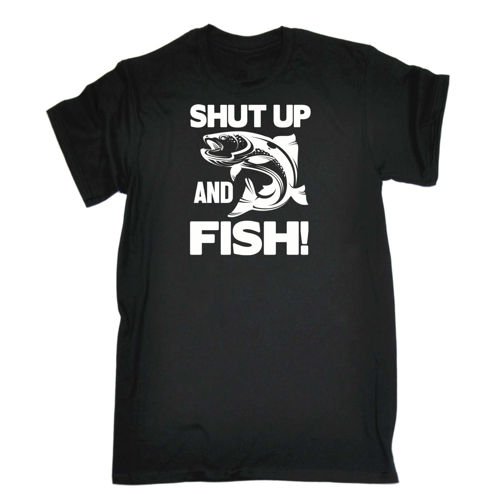 Shut Up And Fish Fishing - Mens 123t Funny T-Shirt Tshirts