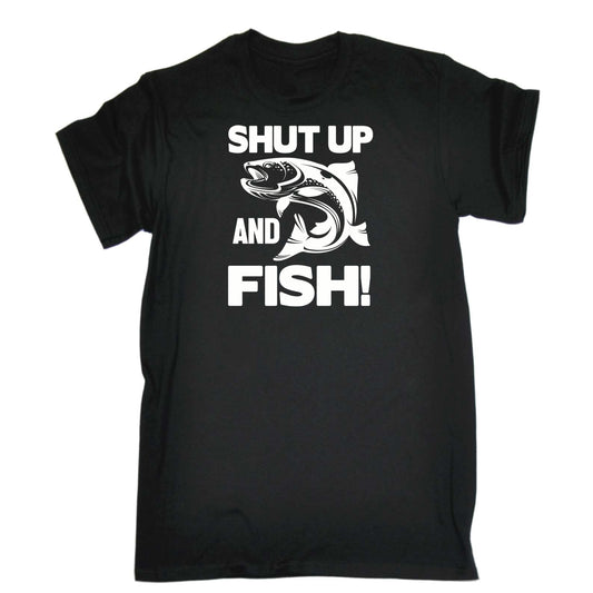Shut Up And Fish Fishing - Mens 123t Funny T-Shirt Tshirts