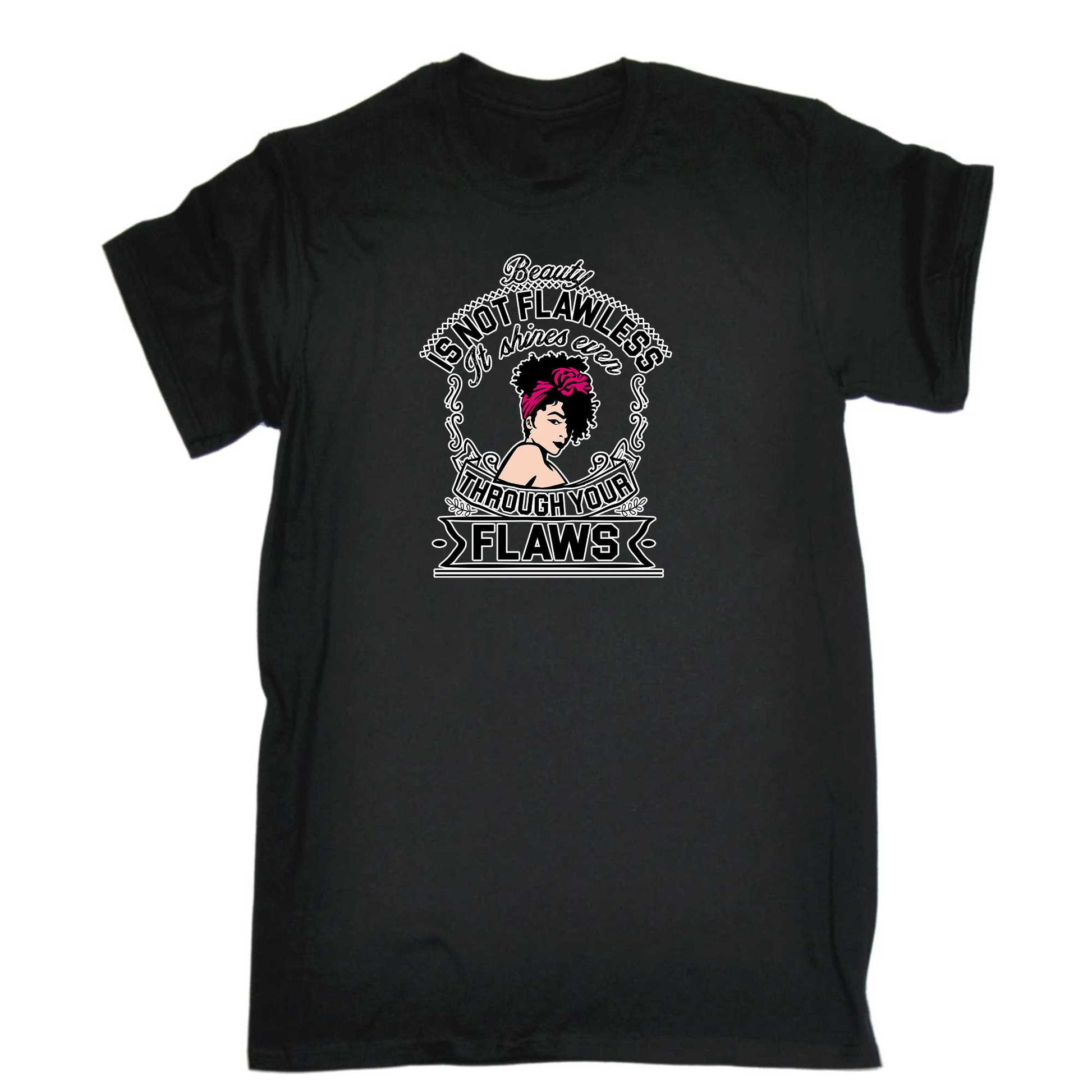 Beauty Is Not Flawless It Shines - Mens 123t Funny T-Shirt Tshirts