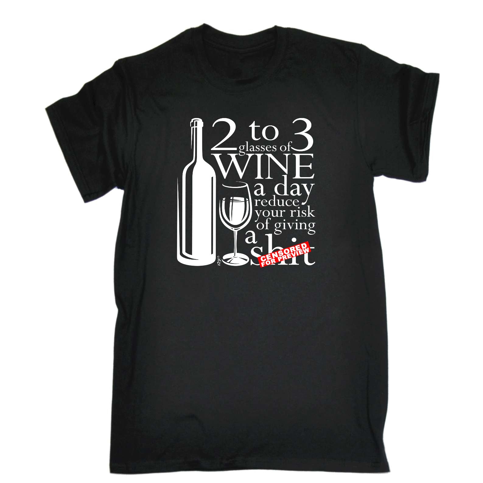2 To 3 Glasses Of Wine Reduces Giving - Mens Funny T-Shirt Tshirts