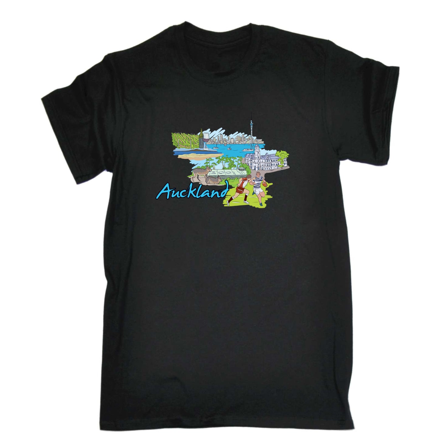 Auckland New Zealand Country Flag Destination - Mens 123t Funny T-Shirt Tshirts