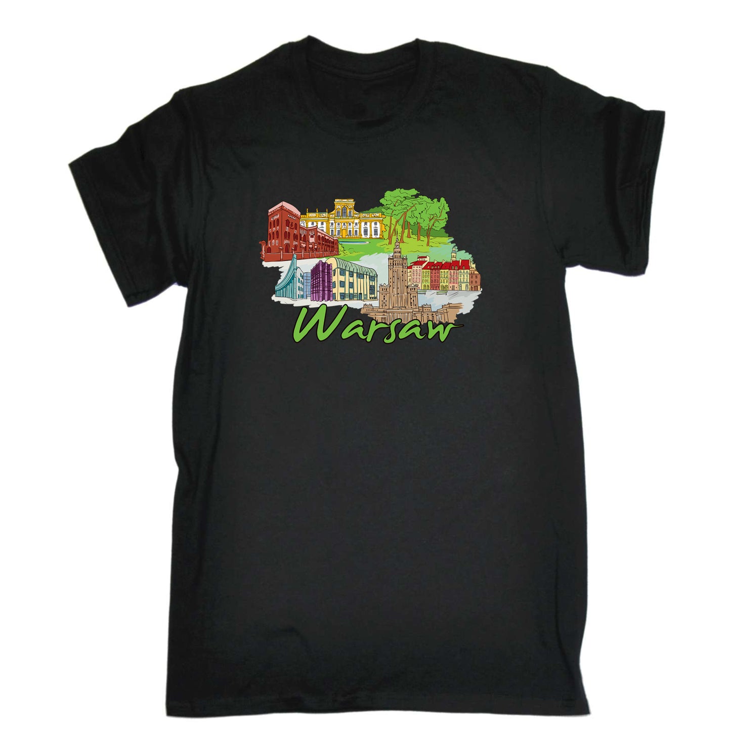 Warsaw Poland Country Flag Destination - Mens 123t Funny T-Shirt Tshirts