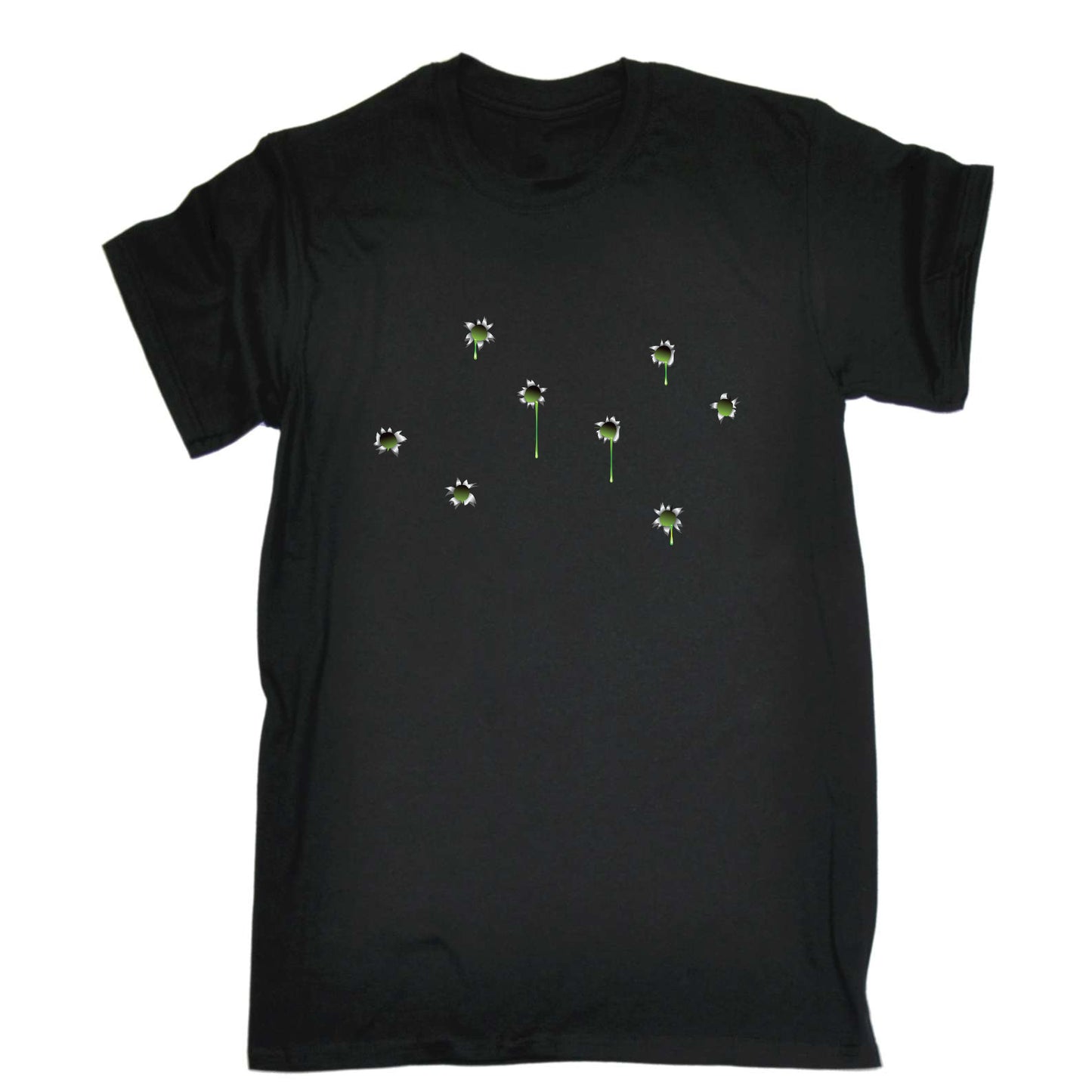 Bullet Holes Green - Mens Funny T-Shirt Tshirts