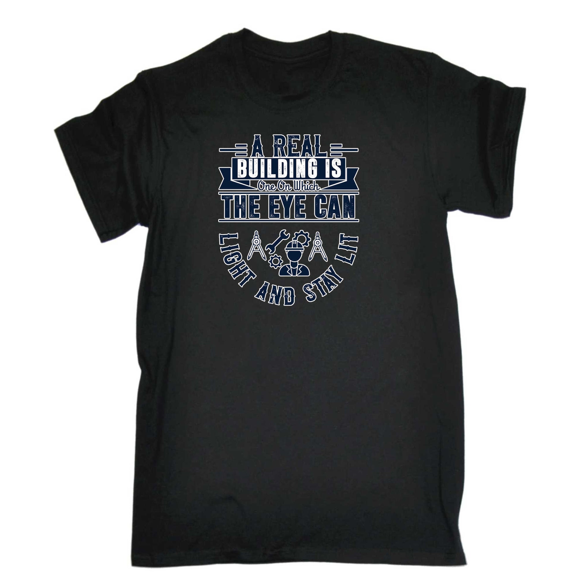 A Real Buil Ding Is One On Which - Mens 123t Funny T-Shirt Tshirts