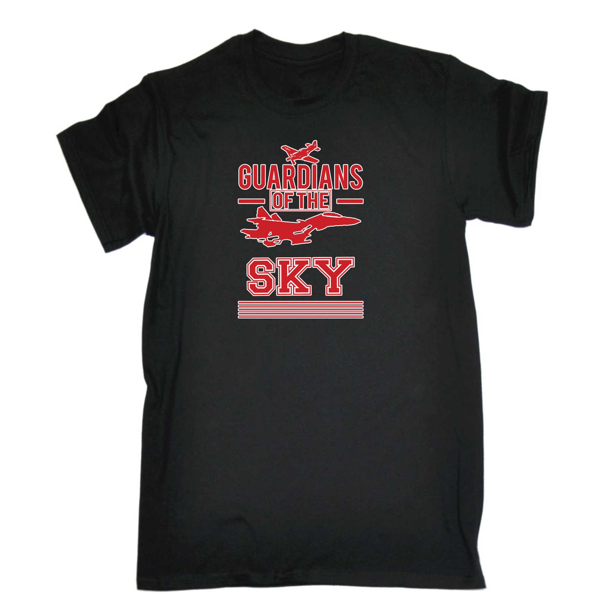 Guardians Of The Sky Jet Plane - Mens 123t Funny T-Shirt Tshirts