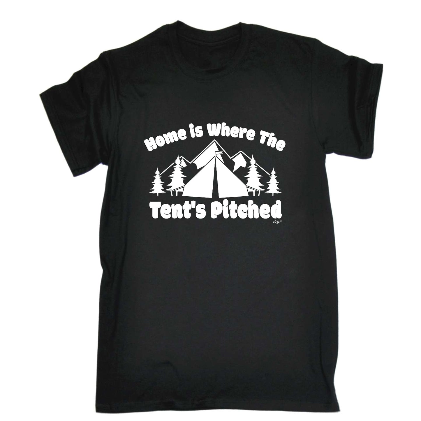 Camping Home Is Where The Tents Pitched - Mens Funny T-Shirt Tshirts
