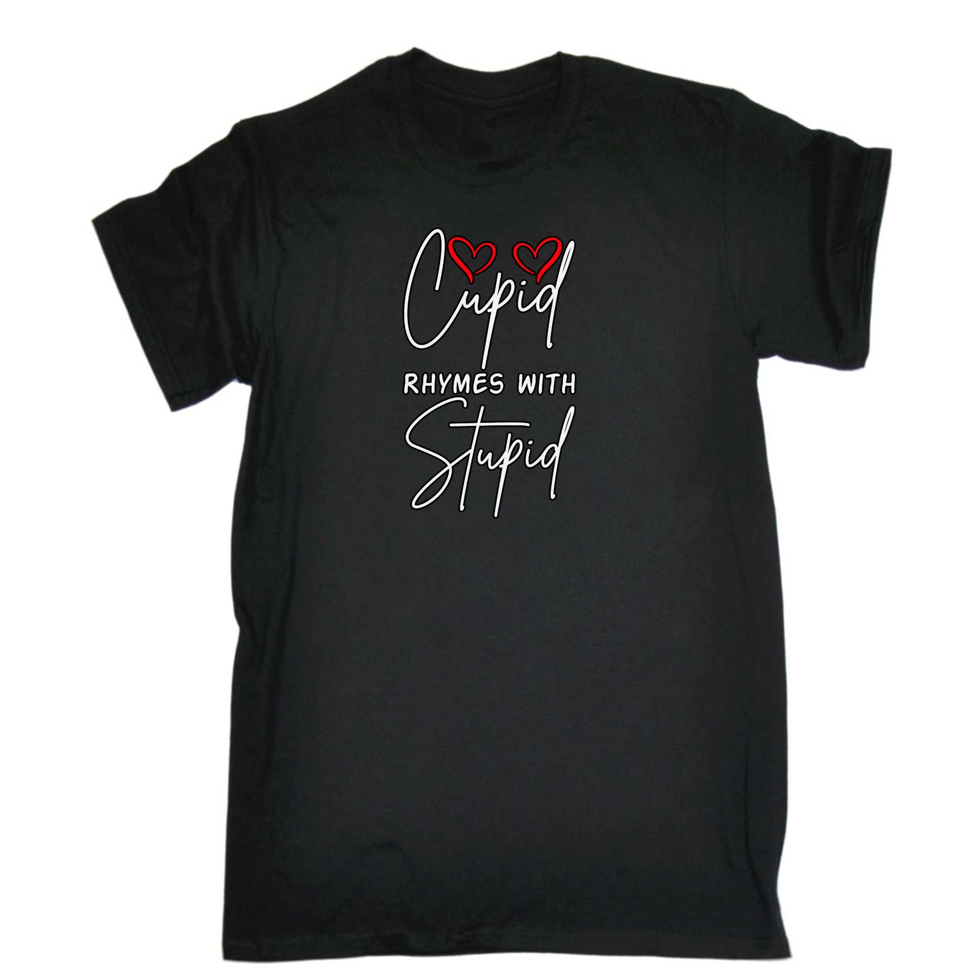 Cupid Rhymes With Stupid Valentines Day - Mens 123t Funny T-Shirt Tshirts