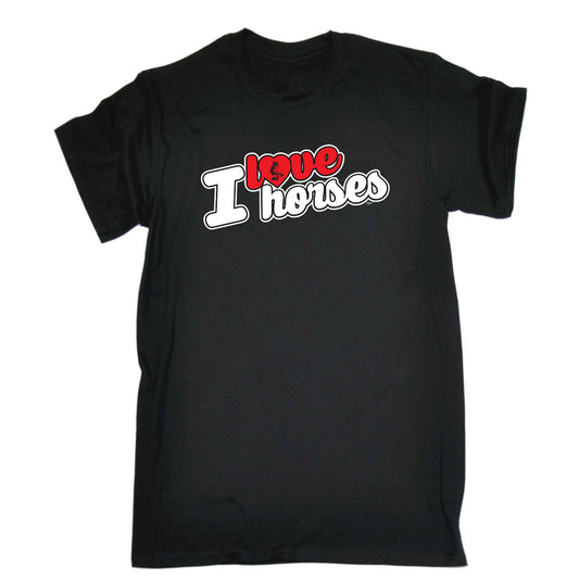 Love Horses Stencil - Mens Funny T-Shirt Tshirts