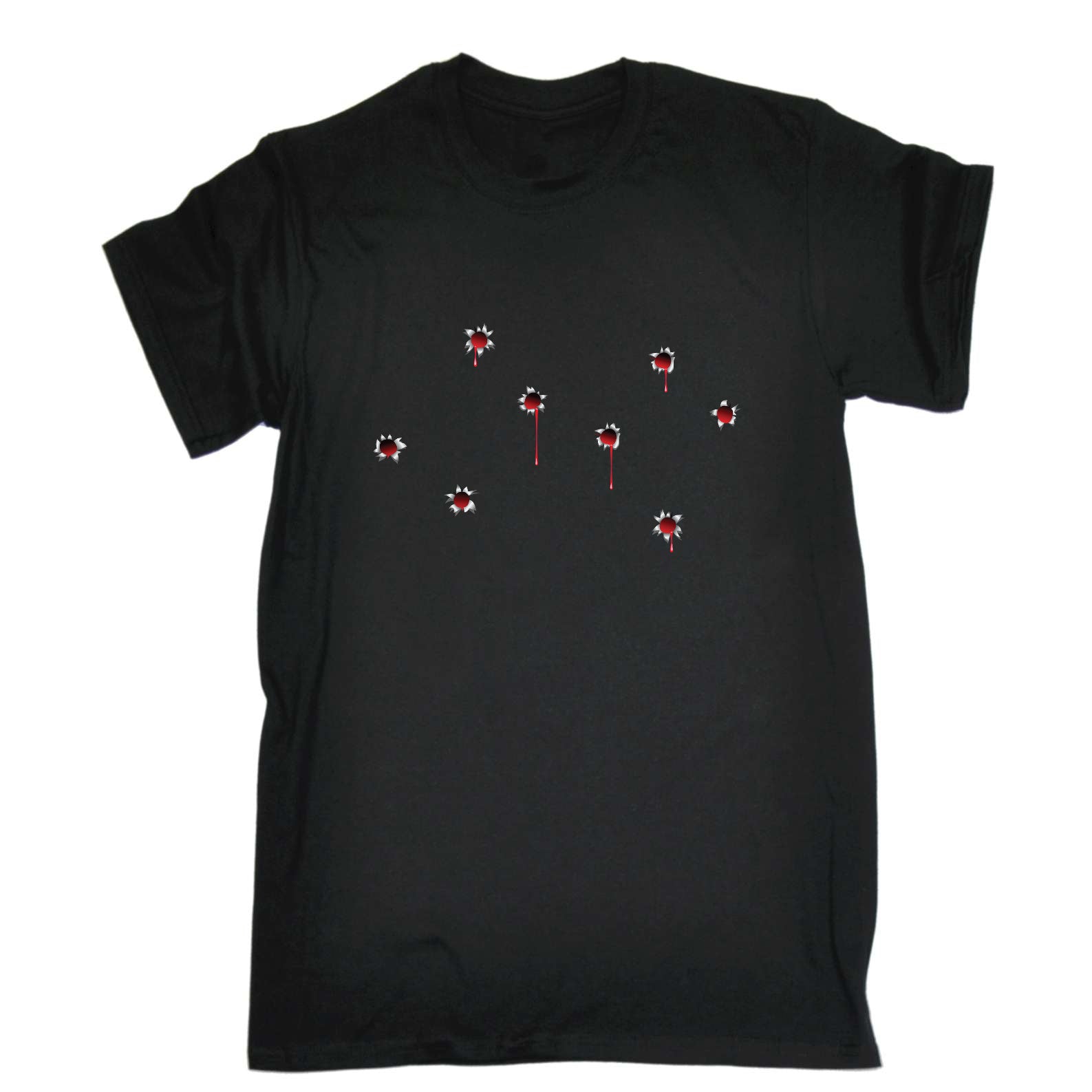 Bullet Holes Red - Mens Funny T-Shirt Tshirts