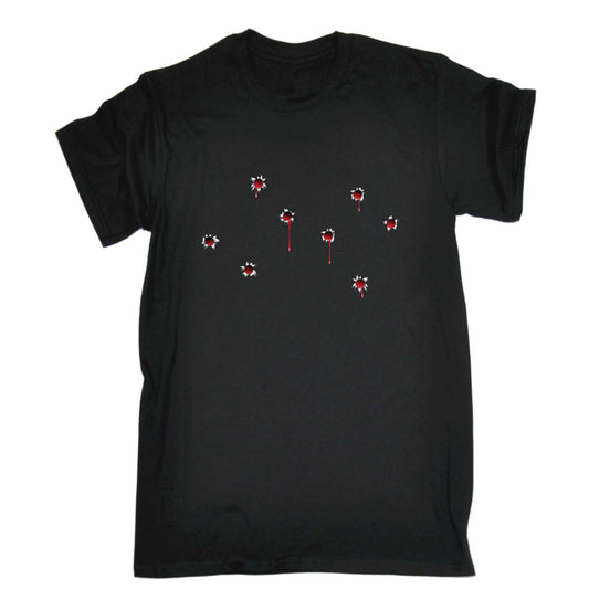 Bullet Holes Red - Mens Funny T-Shirt Tshirts