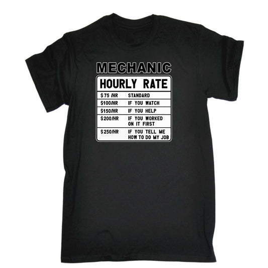 Mechanic Hourly Rate - Mens 123t Funny T-Shirt Tshirts