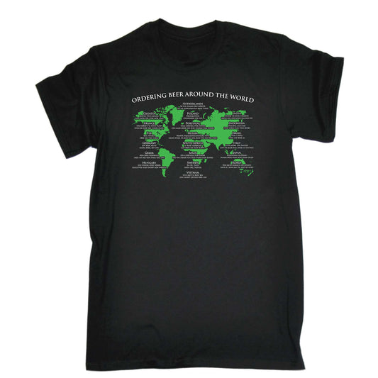 Ordering Beer Around The World - Mens Funny T-Shirt Tshirts