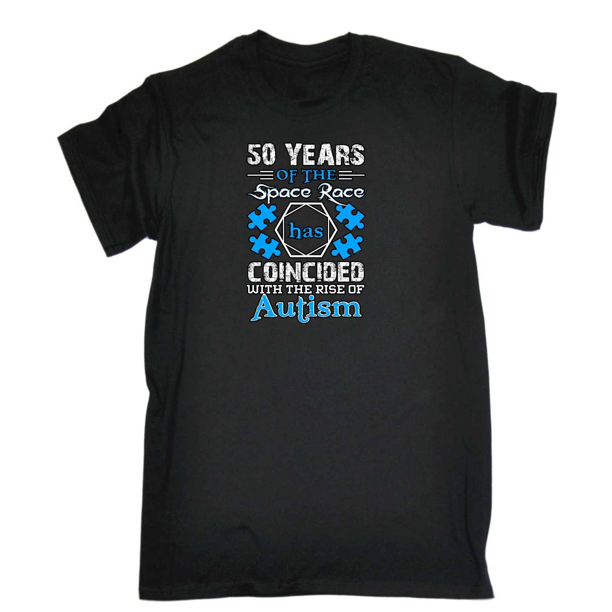 50 Years Of The Space Race Rise Of Autism - Mens 123t Funny T-Shirt Tshirts