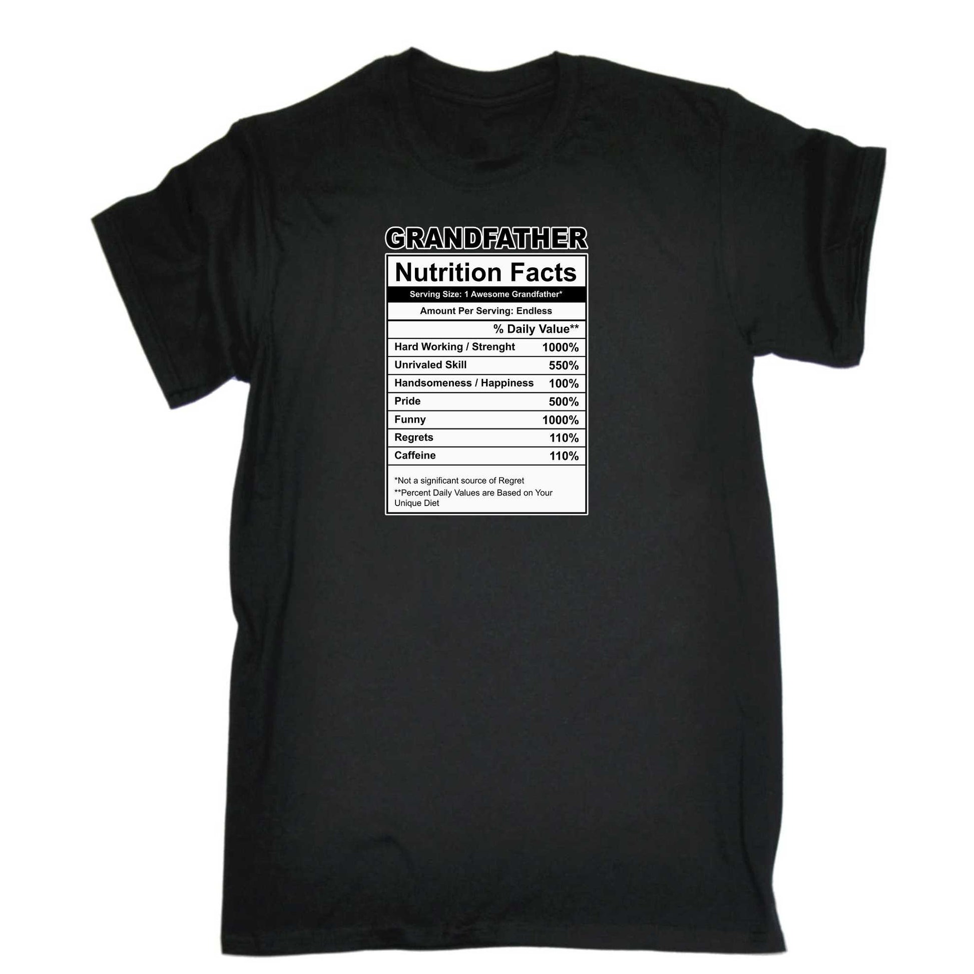 Grandfather Nutrition Facts - Mens 123t Funny T-Shirt Tshirts