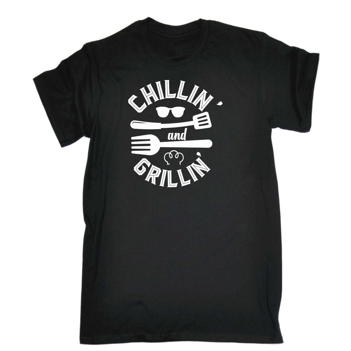 Chillin And Grillin Outdoor Summer Bbq - Mens 123t Funny T-Shirt Tshirts