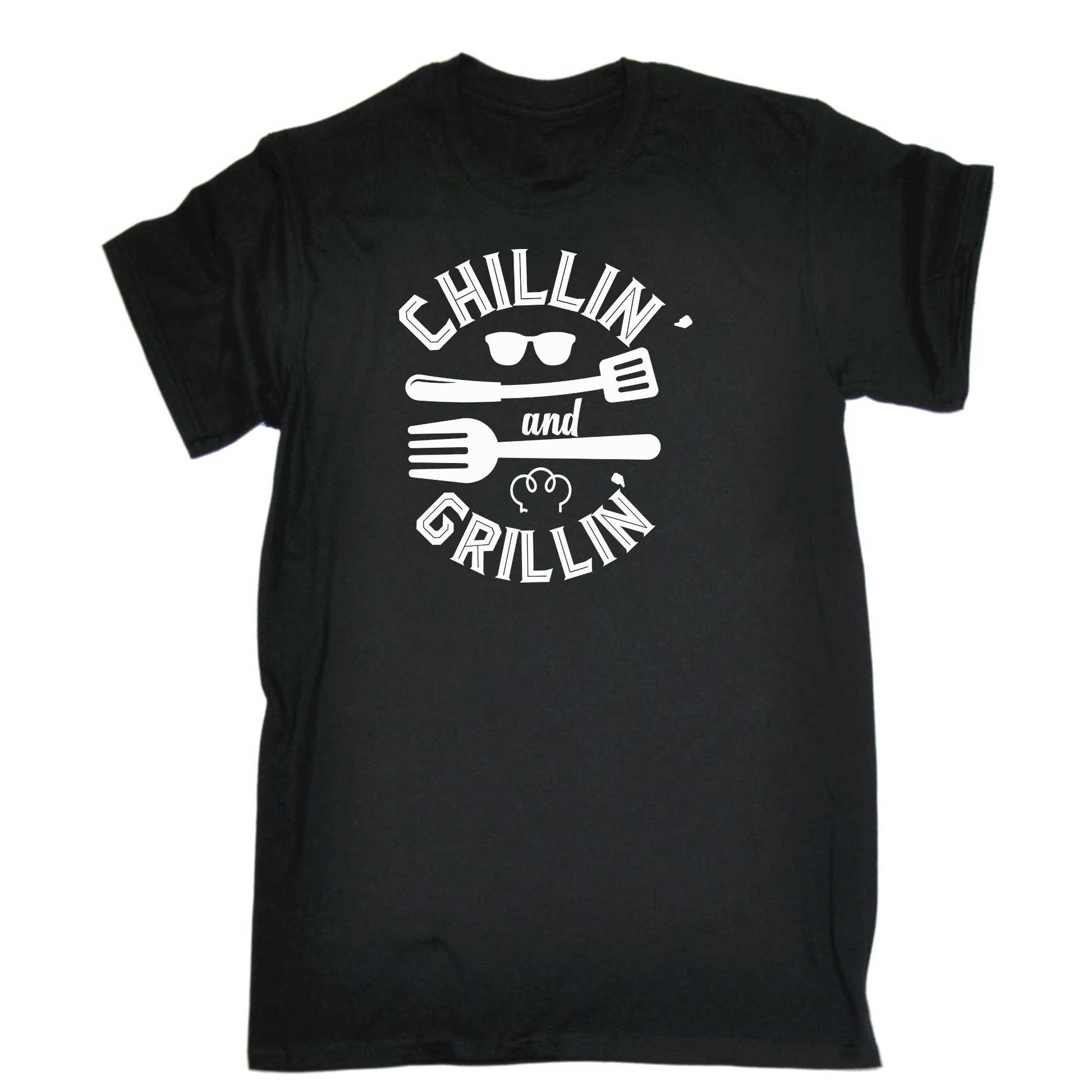 Chillin And Grillin Outdoor Summer Bbq - Mens 123t Funny T-Shirt Tshirts